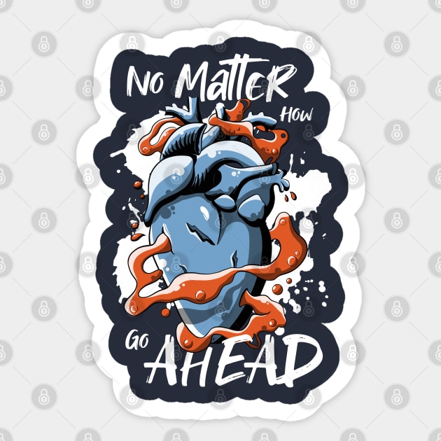 Go ahead wounded heart Sticker by MerchBeastStudio